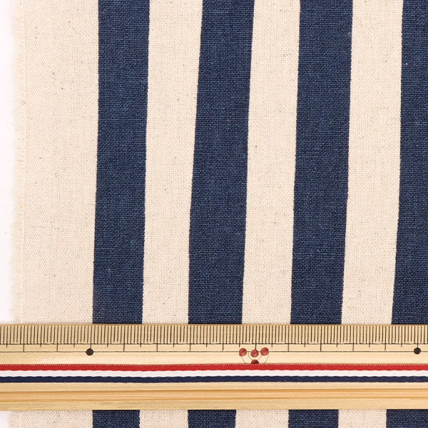 [De la quantité 5] tissu "coton hee toile Stripe Navy 88187-3-8"