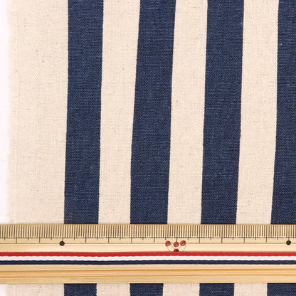 [Aus Menge 5] Stoff "Cotton Hee Canvas Stripe Navy 88187-3-8"