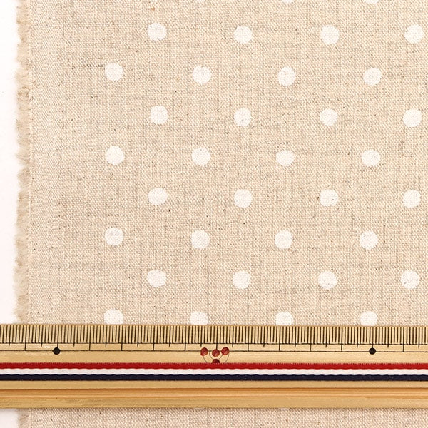 [From quantity 5] Fabric "Cotton hee canvasPolka dots White dot 88185-1-1]