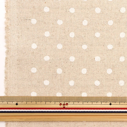 [De la quantité 5] tissu "Toile en lin en coton Polka point blanc point 88185-1-1"