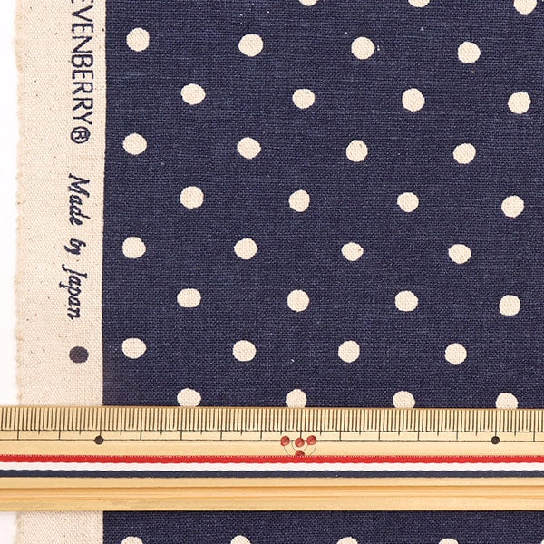 [De la cantidad 5] Fabric "Cotton Hin Canvas Polka Dot Indigo 88185-1-17"