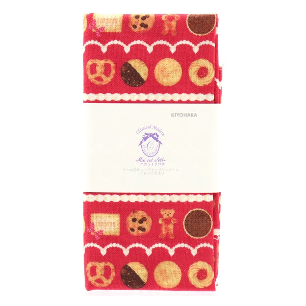 Tissu "MiniTissu coupé Cookie crème rouge environ 31 cm x 32 cm CMDF-03MC-R" KIYOHARA