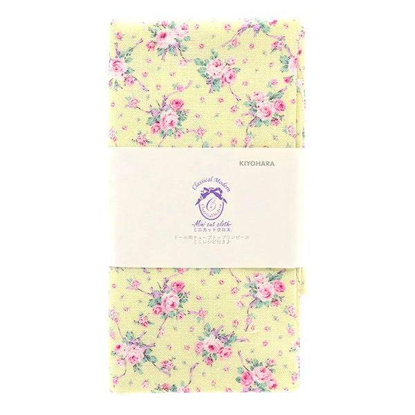 Tissu "MiniTissu coupé RoseRuban Jaune d'environ 31 cm x 32 cm CMDF-04MC-Y" KIYOHARA