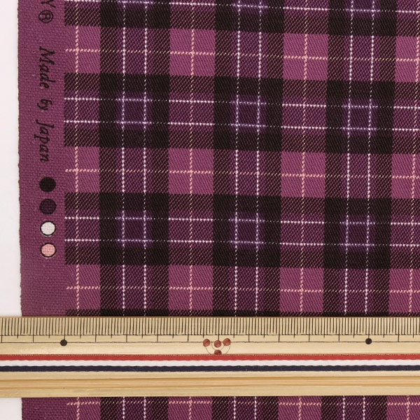 [Aus Menge 5] Stoff "Twill-Check-Print Purple 88320-1-3"