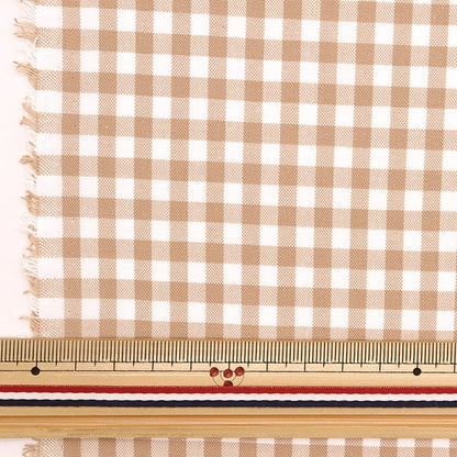 [Aus Menge 5] Stoff "T/C Gingham Brown 53614-2-2", was schwer zu falten ist