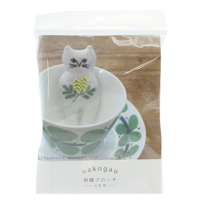 Stickerei Kit "Nekogao Stickerei Brosche Mimosa PHC-103-1" Stück Frieden
