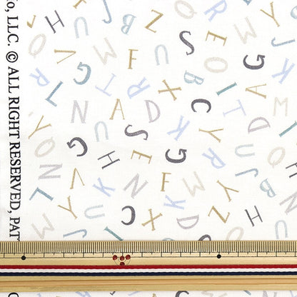 [De la quantité 5] tissu "USA Cotton Alphabet Pattern CD1624-Cream"