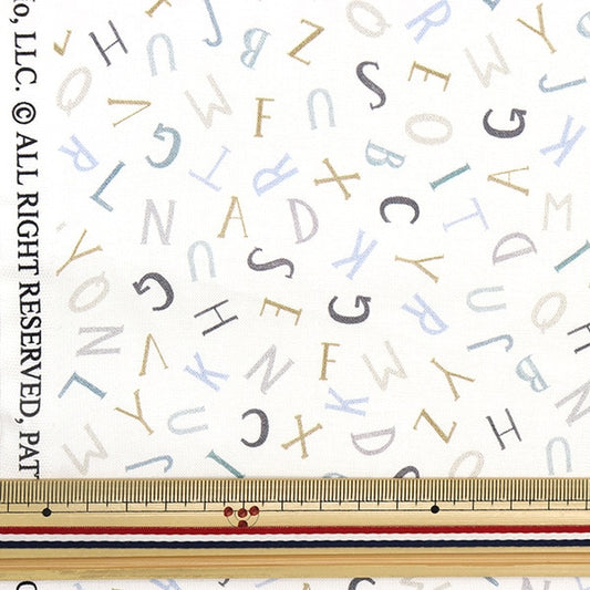 [From quantity 5] Fabric "USA Cotton Alphabet Pattern CD1624-Cream"