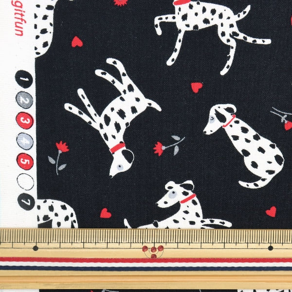 [الكمية من 5] الأقمشة "USA Cotton Loyal Dog أسود CX10628-BLACK"