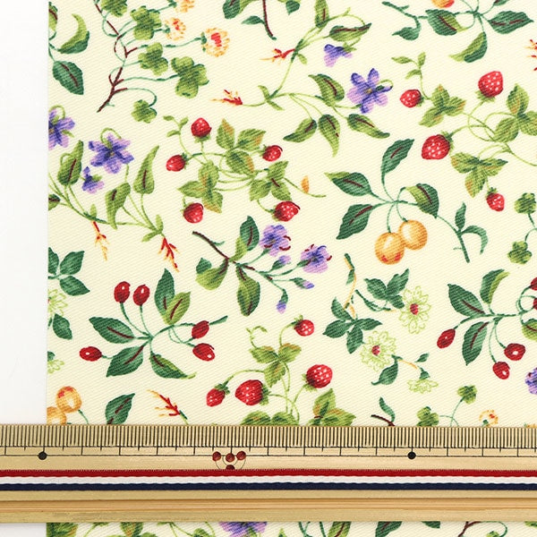 [De la quantité 5] Tissu "Fruits lamenés et motifs floraux Twill R-K-SP4894-A" Cotton Kobayashi Cotton Kobayashi Kobayashi.