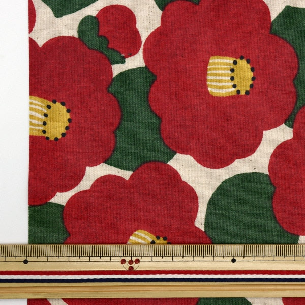 Cotton Linen Laminate Fabric Camellia Ivory | Cotton Kobayashi