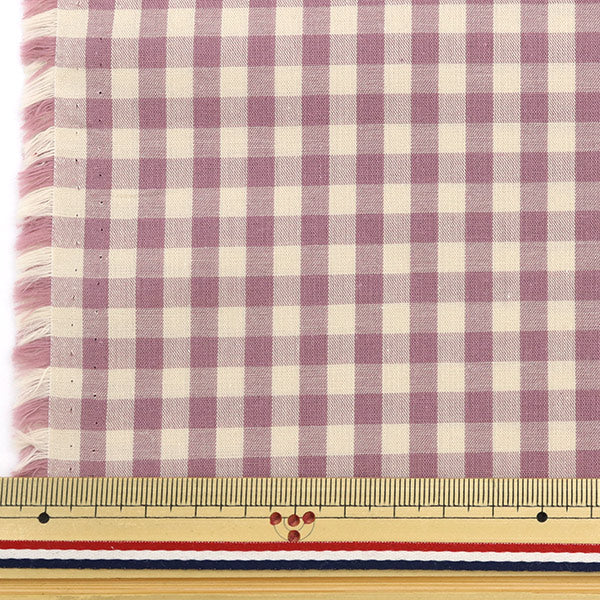 [From quantity 5] Fabric "Gingham check of dull color color (large) pink 14300-3-3"