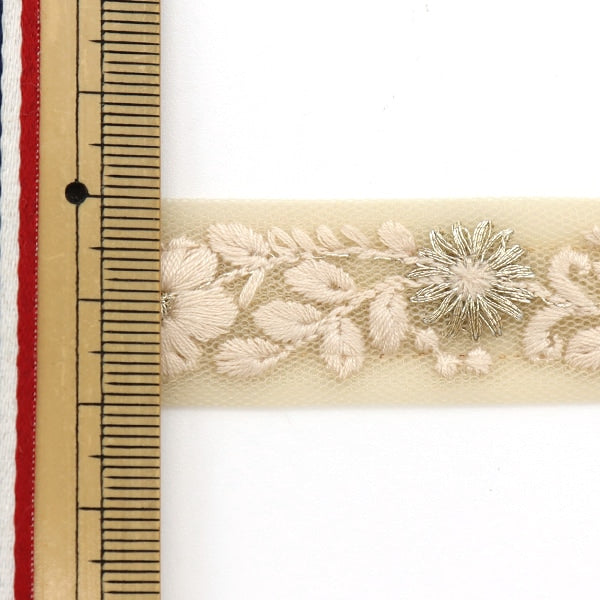 【数量5から】 手芸ブレード 『2022インド刺繍ブレード クリーム 43730A』