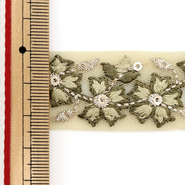 [Из количества 5] ремесленникОтделка "2022 Индийская вышивкаОтделка Зеленый 43421c"