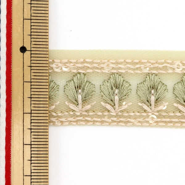 [Из количества 5] ремесленникОтделка "2022 Индийская вышивкаОтделка Зеленый 45116A"