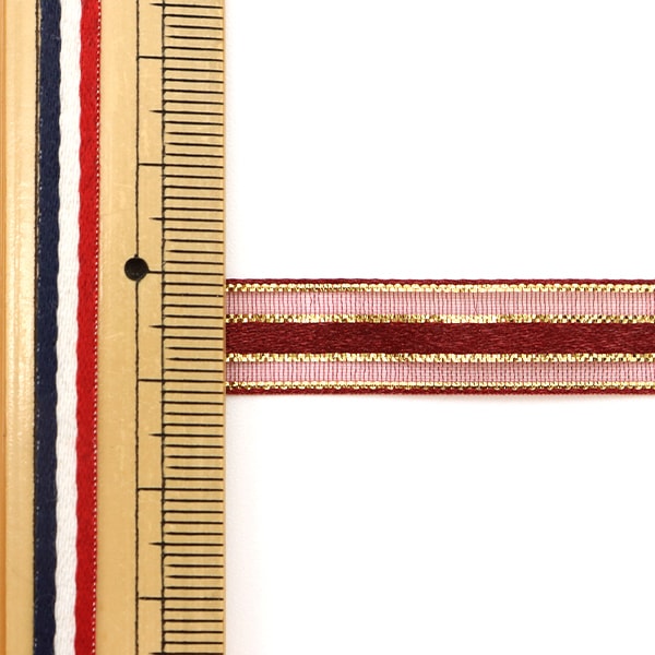 Ribbon "Line about 10mm width x about 90cm winding burgundy R206" Omae