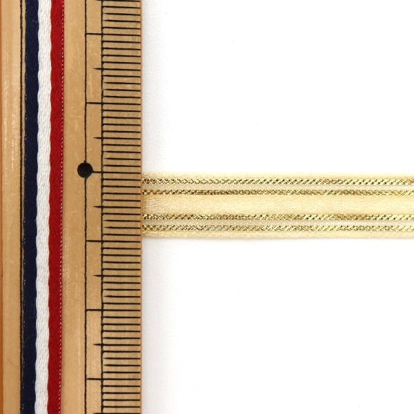 Ribbon "Line about 10mm width x about 90cm winding ivory R207" Omae