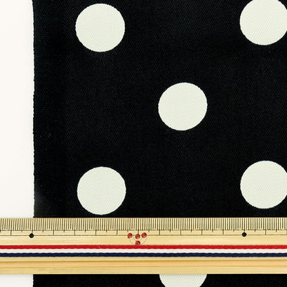 [De la quantité 5] Tissu "Twill Polka Dot Imprimer grand noir 88610-2-7"