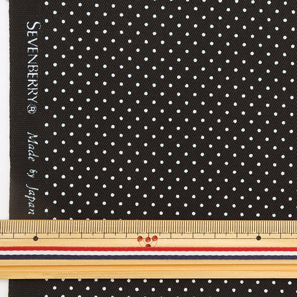 [De la quantité 5] Tissu "Twill Polka Dot Print Small Black 88610-1-10"