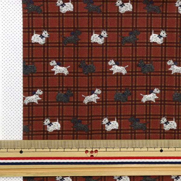 Tela "minicortada Tela Terrier Check Red aproximadamente 31 cm x 32 cm CMOF-07MC" KIYOHARA