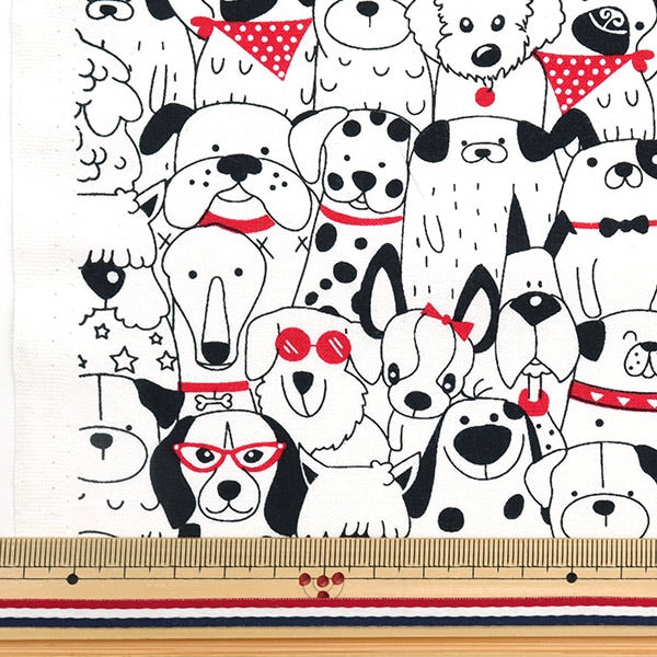 [الكمية من 5] الأقمشة "USA Cotton Happy Hounds CX10626-WHITE"