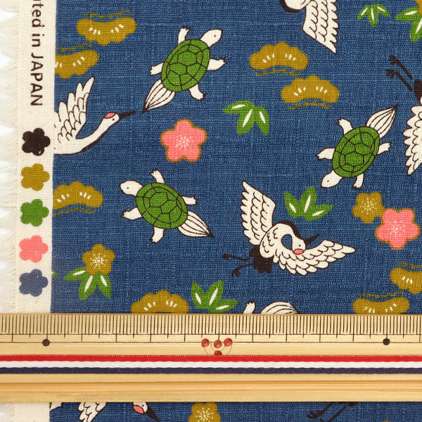 [수량 5에서] 천・원단 "Dobby Japanese Pattern Fukufuku Tsurugame Con to AP31904-3E" "