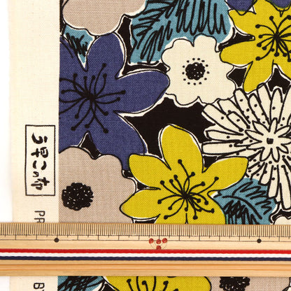 [From quantity 5] Fabric "Ukonoko Fool No. 10 Canvas HANA Pattern Up5838-D" COTTON KOBAYASHI