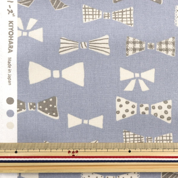 [From quantity 5] Fabric 『Oxford Favorite Series Milky Ribbon Blue MOWF-147BL]