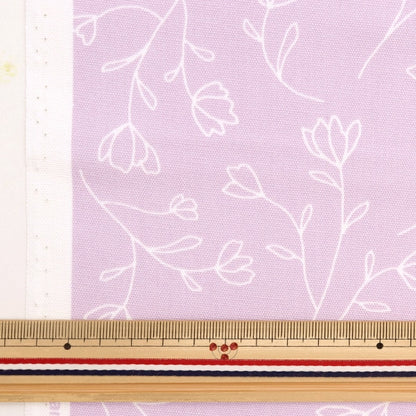 [From quantity 5] Fabric 『Oxford Home Sister Line drawn Floral Lavender HS10490S-B]