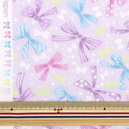 [De la quantité 5] Tissu "Ribbon Pop Purple Coca-Ribbon-C"