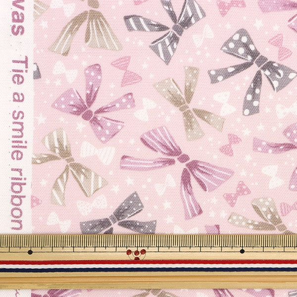 [De la cantidad 5] Fabric "Buey Ribbon Pop Cusumi Pink Coca-Ribbon-F"