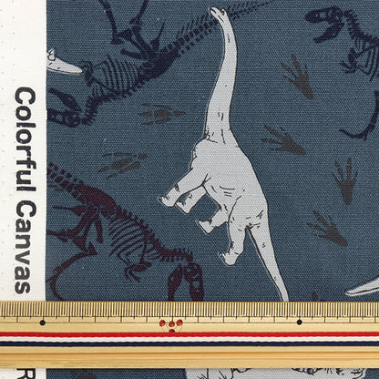 [From quantity 5] Fabric 『Oxford Dinosaur pattern navy COCA-GRRR-D]