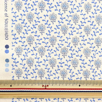 [De la cantidad 5] Fabric "Souleiado Soleado Oxpett Fruurd Chan Ivory X Blue SLFOX-518V" [original de Yuzawaya]