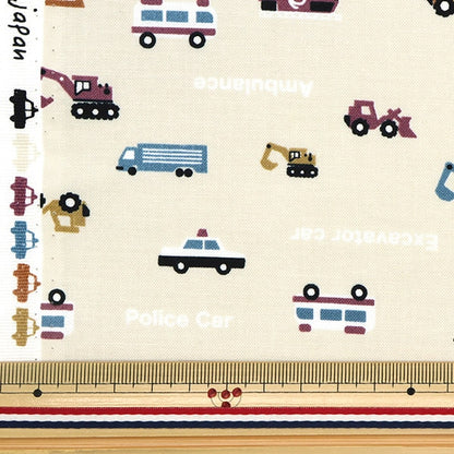 [From quantity 5] Fabric 『Sheeting Petit collection is a hard car ivory PTC-CAR-D]