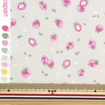 [From quantity 5] Fabric 『Sheeting Petite Collection Ichigo Beige PTC-LBE-C]