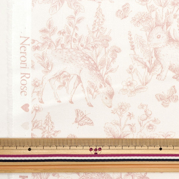 [De la cantidad 5] Fabric "Cotton Satin Nerori Rose Garden Pink NRF-01P"