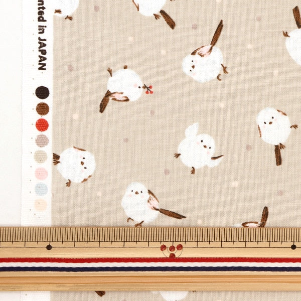 [From quantity 5] Fabric 『Sheeting Shimaenaga beige AP31803-2B]