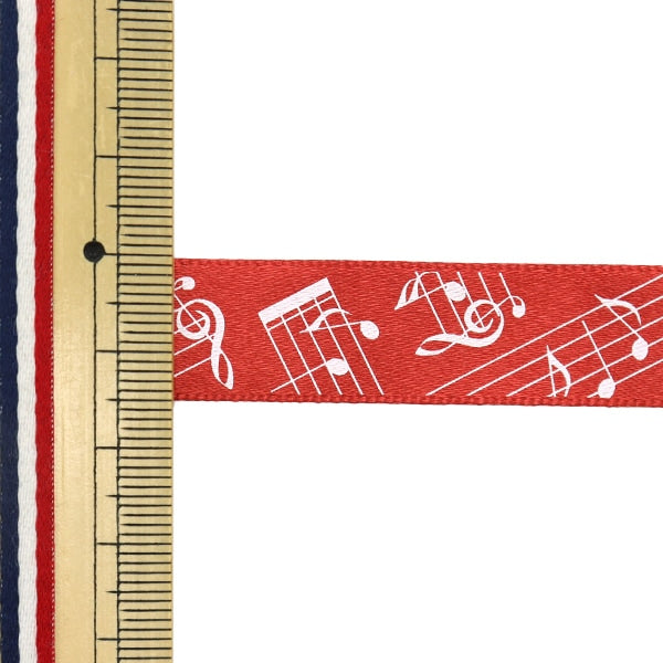 [From quantity 5] Ribbon "Music satin width about 15mm red 55660" Tokyo ribbon TokyoRibbon