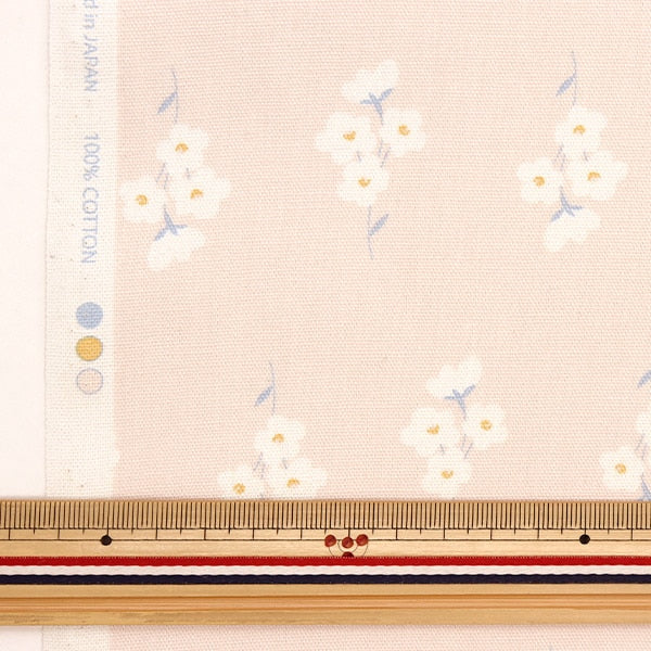 [From quantity 5] Fabric 『Oxford Homy Sister Flower Pattern Pink Beige HS10488-A]