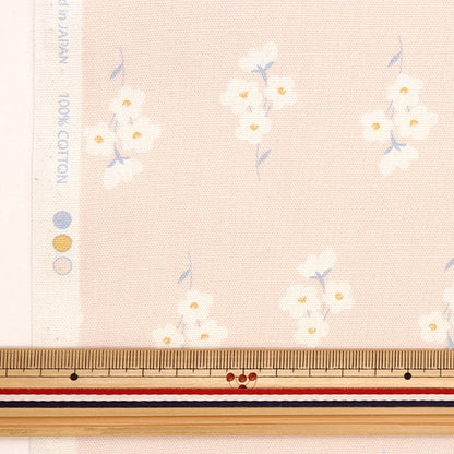 [From quantity 5] Fabric 『Oxford Homy Sister Flower Pattern Pink Beige HS10488-A]