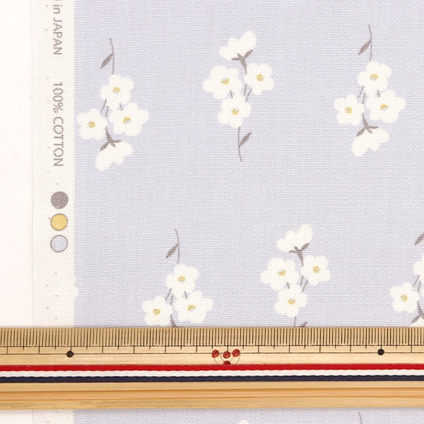 [From quantity 5] Fabric 『Oxford Home Sister Floral Pattern Pale Blue HS10488-C]