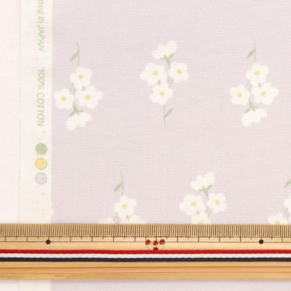 [From quantity 5] Fabric 『Oxford Homy Sister Flower Pattern Light Gray HS10488-D]