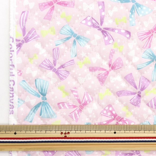 Fabric 『OxfordQuilt RibbonPop Cut Cloth Approximately 106 x 50cm Pink CQ-Ribbon-B]