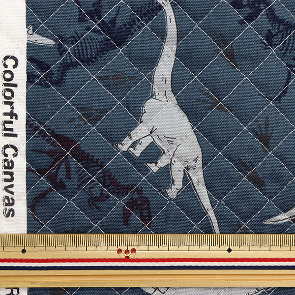 Fabric 『OxfordQuilt dinosaur pattern Cut Cloth Approximately 106 x 50cm navy CQ-GRRR-D]