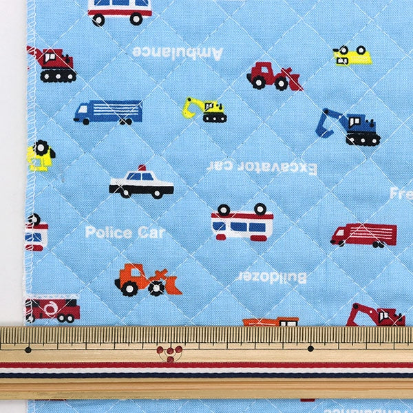 Fabric 『SheetingThe quilt petite collection is a hard car Cut Cloth Approximately 106 x 50cm Light Blue CQ-PTC-CAR-A "