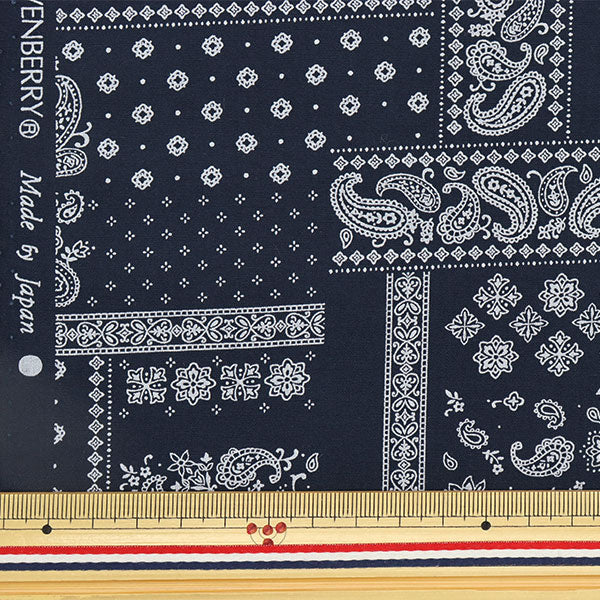 [Из количества 5] Ткань "Broad Bandana Pattern Navy 82103-3-4"