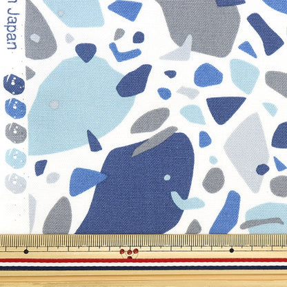 [De la quantité 5] tissu "motif de patchwork bœuf bleu gris coca-terr-c"