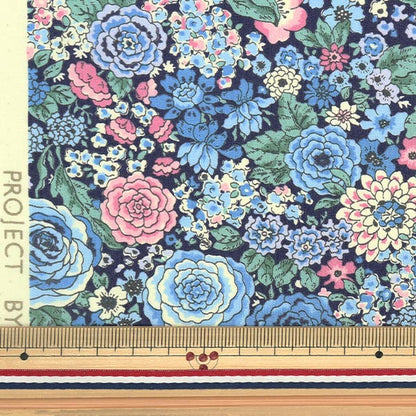 [Aus Menge 5] Stoff "Broad Rose Blue KTS6924-B" Cotton Kobayash Cotton Kobayashi Kobayashi Faser