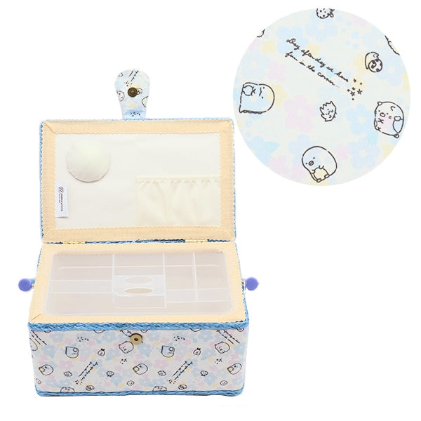 Caja de coser "Sumiruko Gurashi Caja de costura Light Blue 20008-02" Lana de Harawool Hara