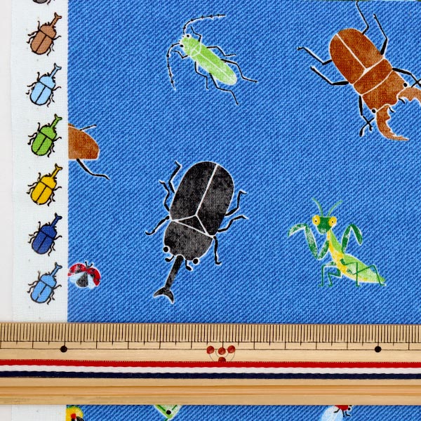 [De la quantité 5] Tissu "Broad Insect Match Blue SP2311-14C"